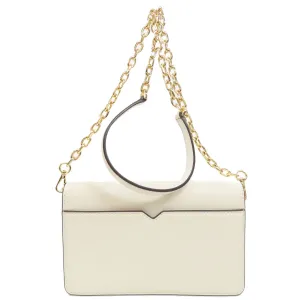 MICHAEL KORS Shoulder Bag leather white logo Women Used