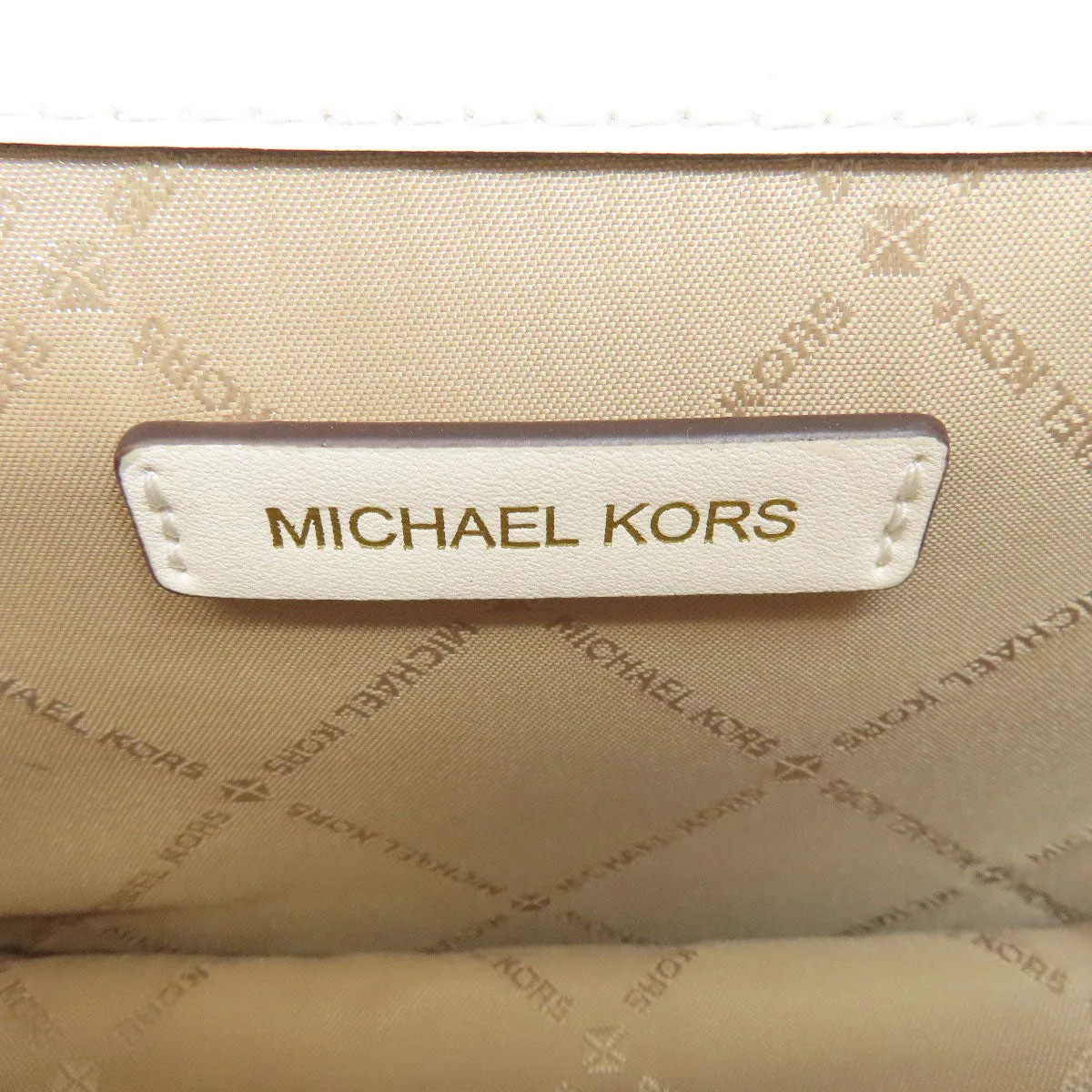 MICHAEL KORS Shoulder Bag leather white logo Women Used