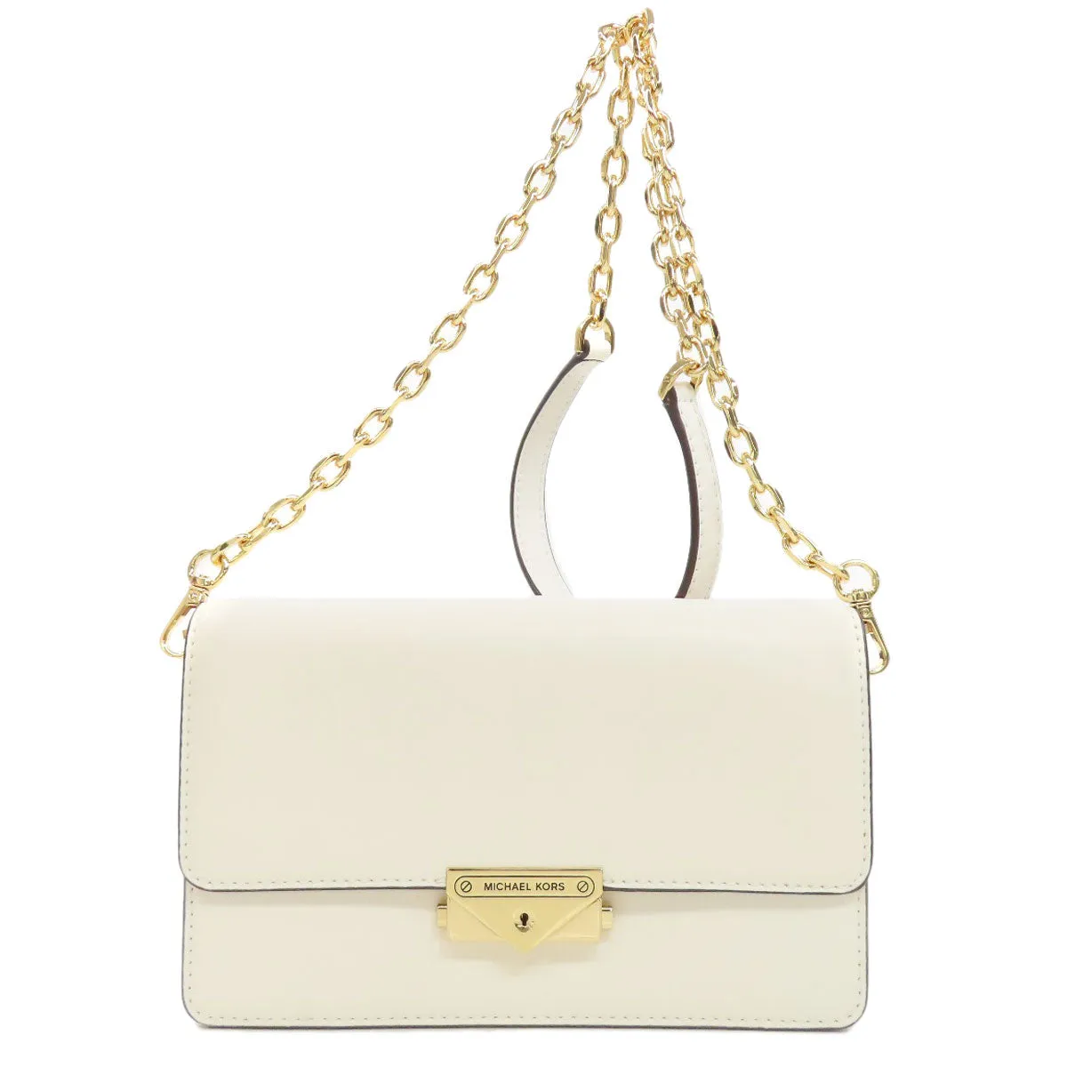 MICHAEL KORS Shoulder Bag leather white logo Women Used