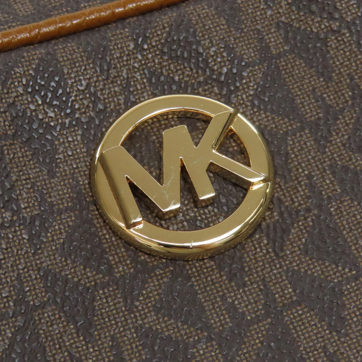MICHAEL KORS Shoulder Bag PVC Brown MK signature Women Used