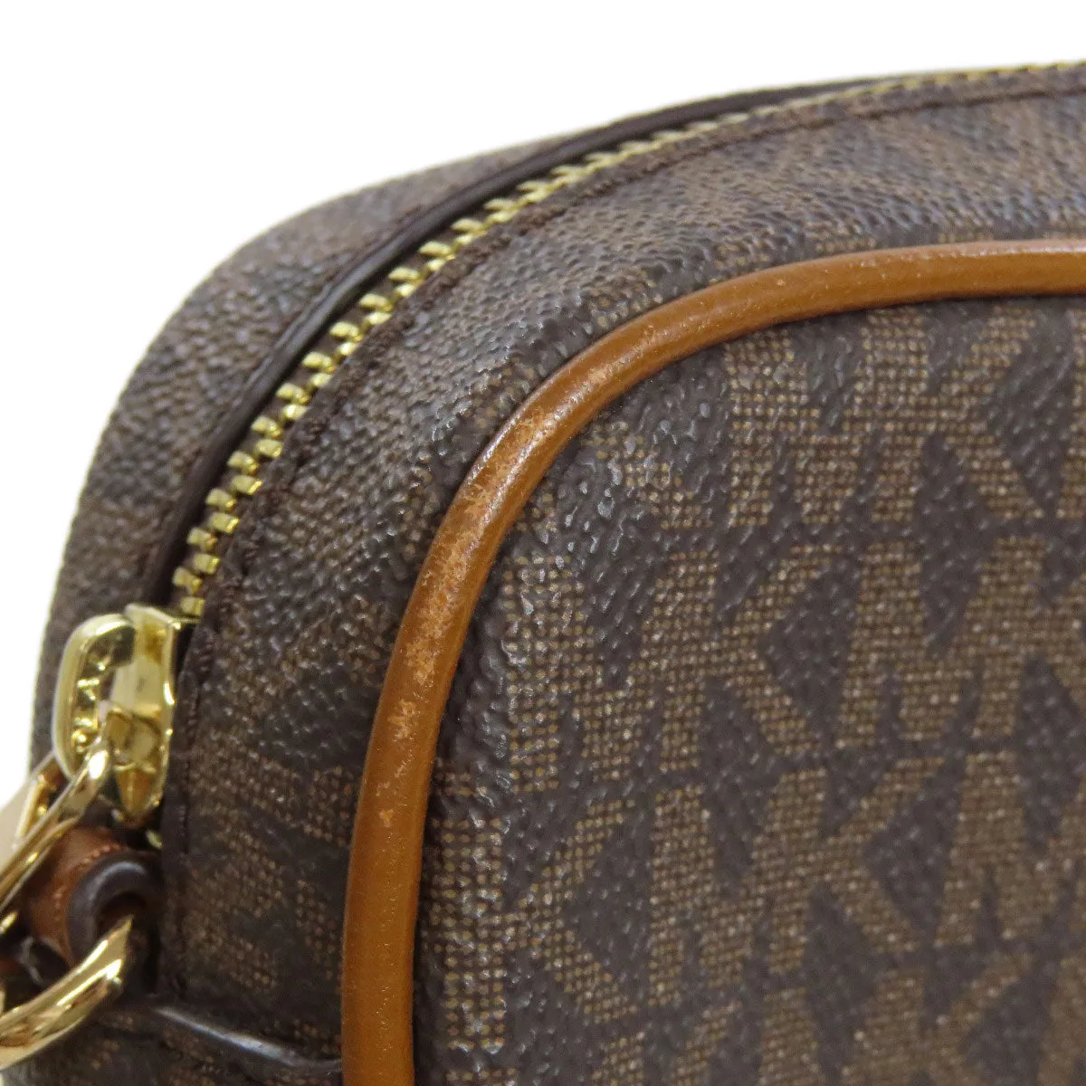 MICHAEL KORS Shoulder Bag PVC Brown MK signature Women Used
