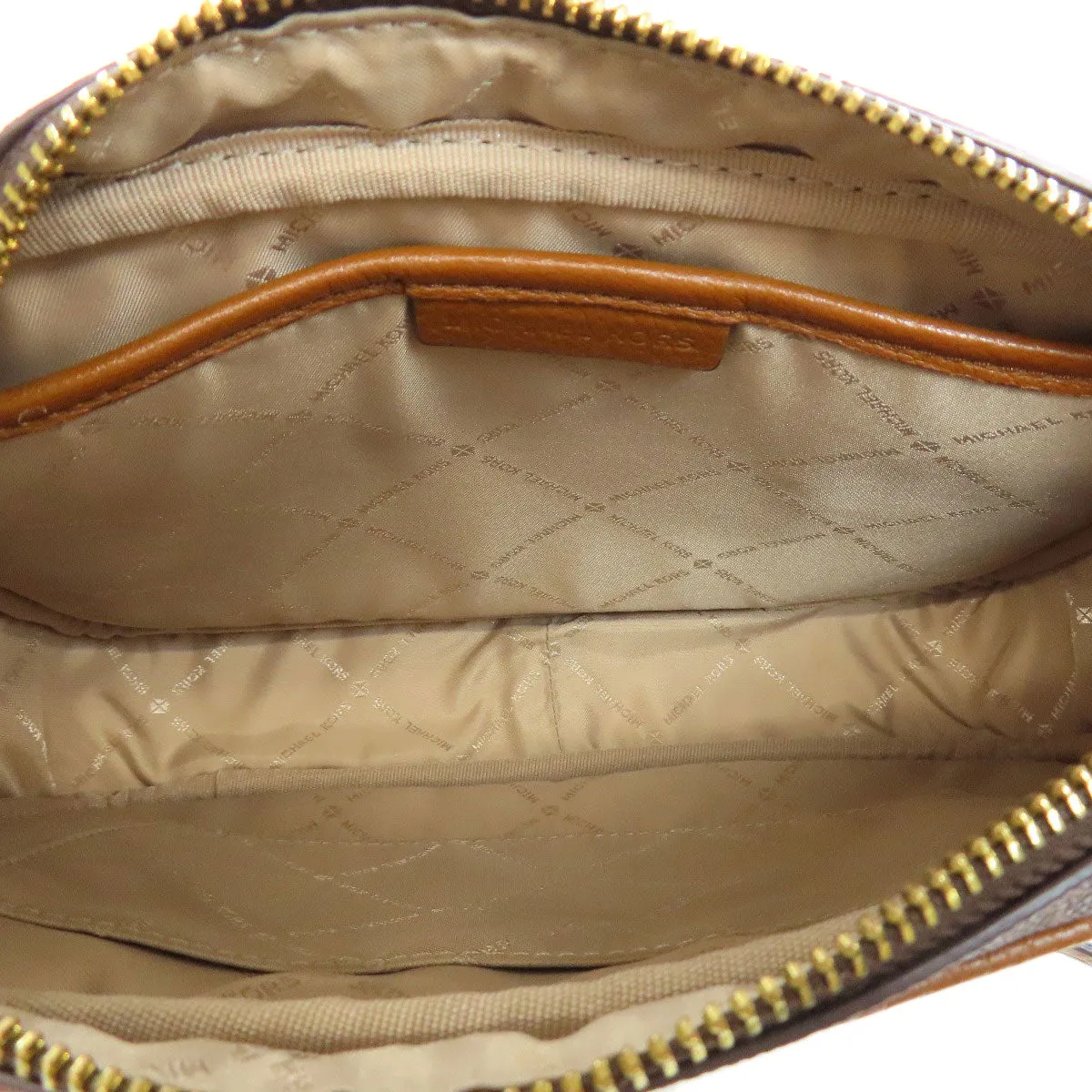 MICHAEL KORS Shoulder Bag PVC Brown MK signature Women Used