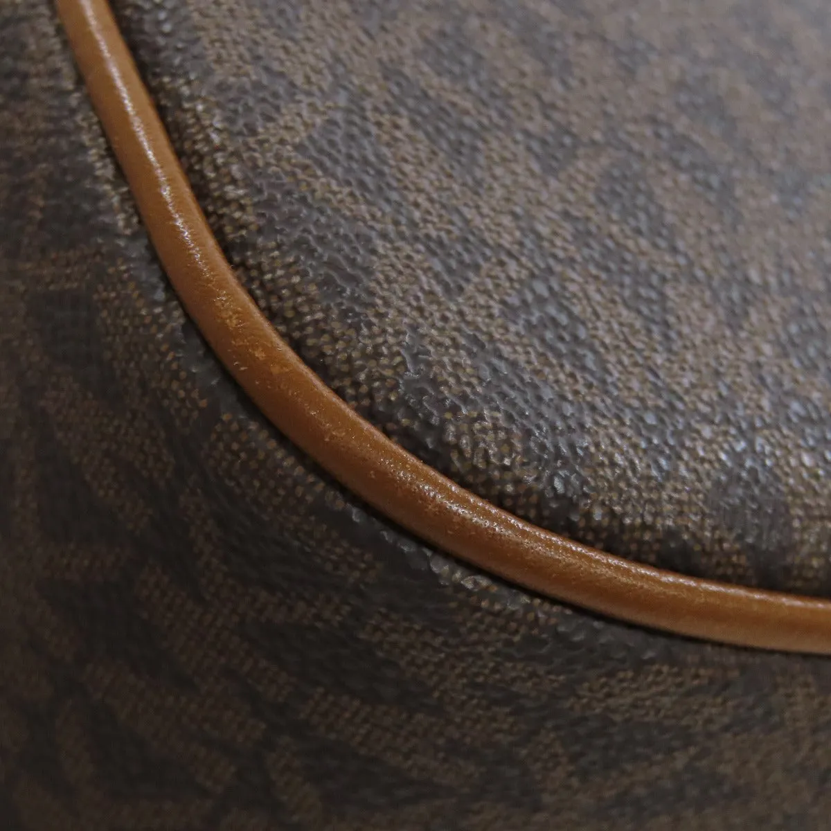 MICHAEL KORS Shoulder Bag PVC Brown MK signature Women Used