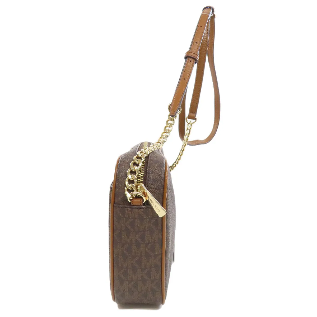 MICHAEL KORS Shoulder Bag PVC Brown MK signature Women Used