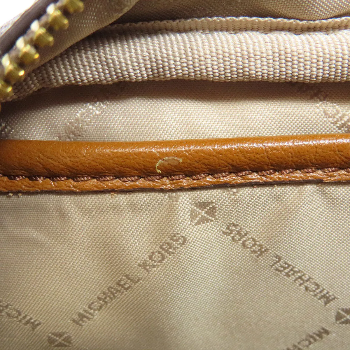 MICHAEL KORS Shoulder Bag PVC Brown MK signature Women Used