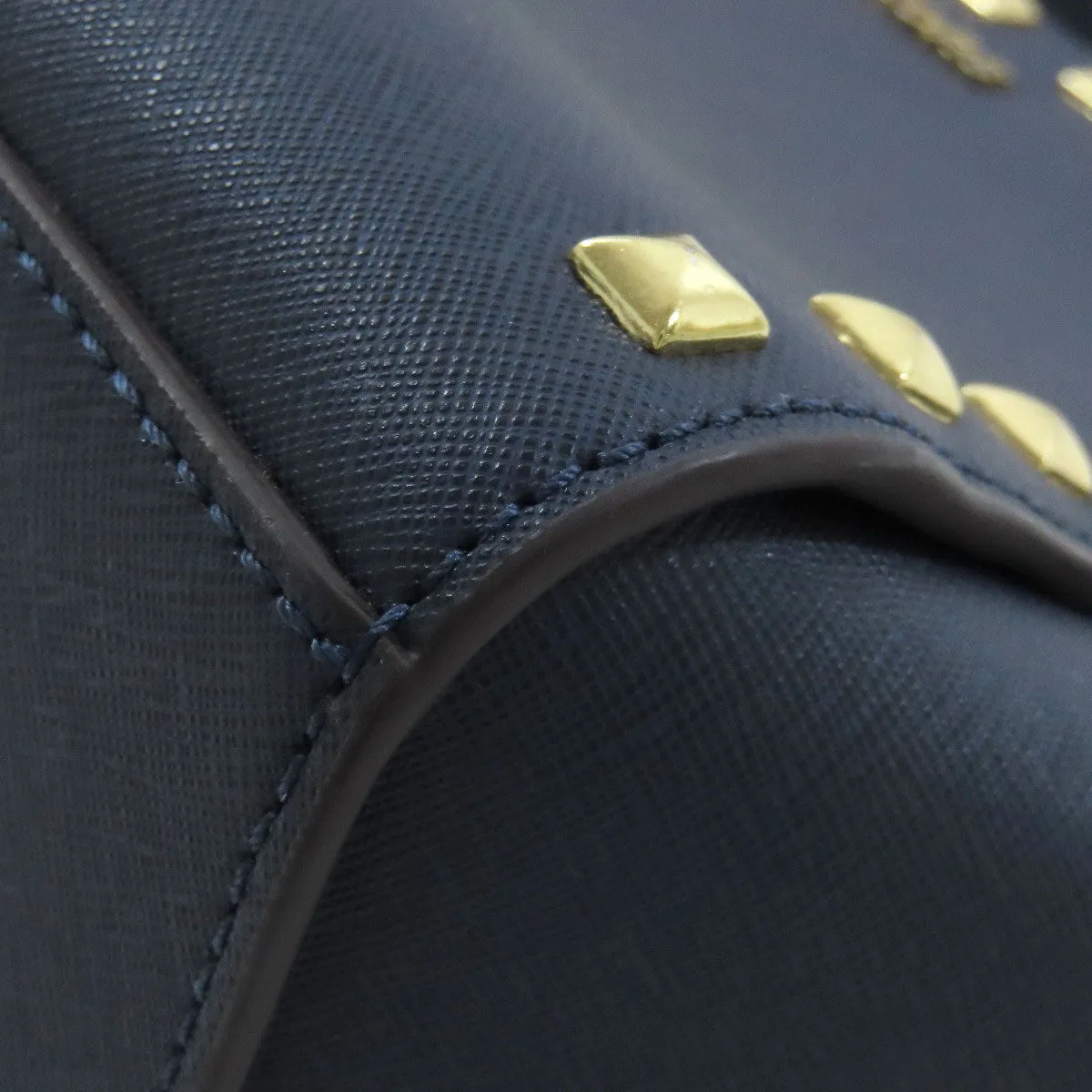 MICHAEL KORS Shoulder Bag PVC Navy Studs Women Used