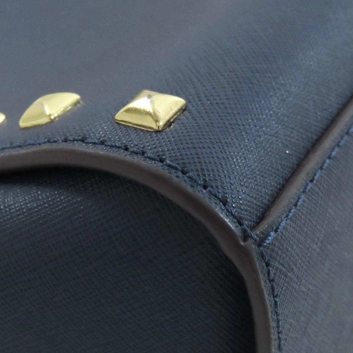 MICHAEL KORS Shoulder Bag PVC Navy Studs Women Used