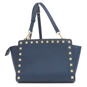 MICHAEL KORS Shoulder Bag PVC Navy Studs Women Used