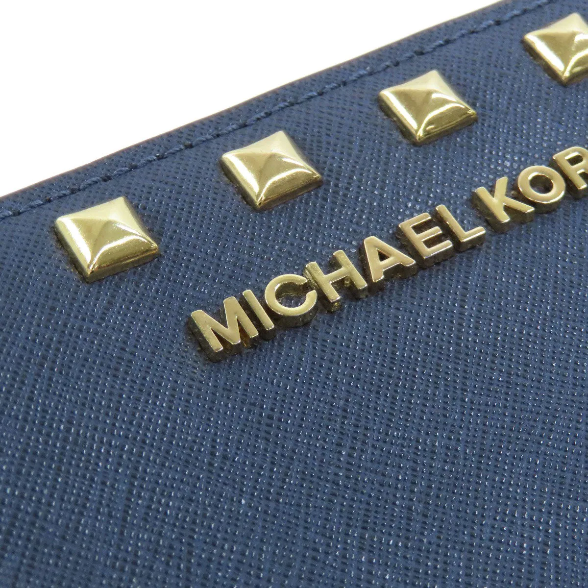 MICHAEL KORS Shoulder Bag PVC Navy Studs Women Used