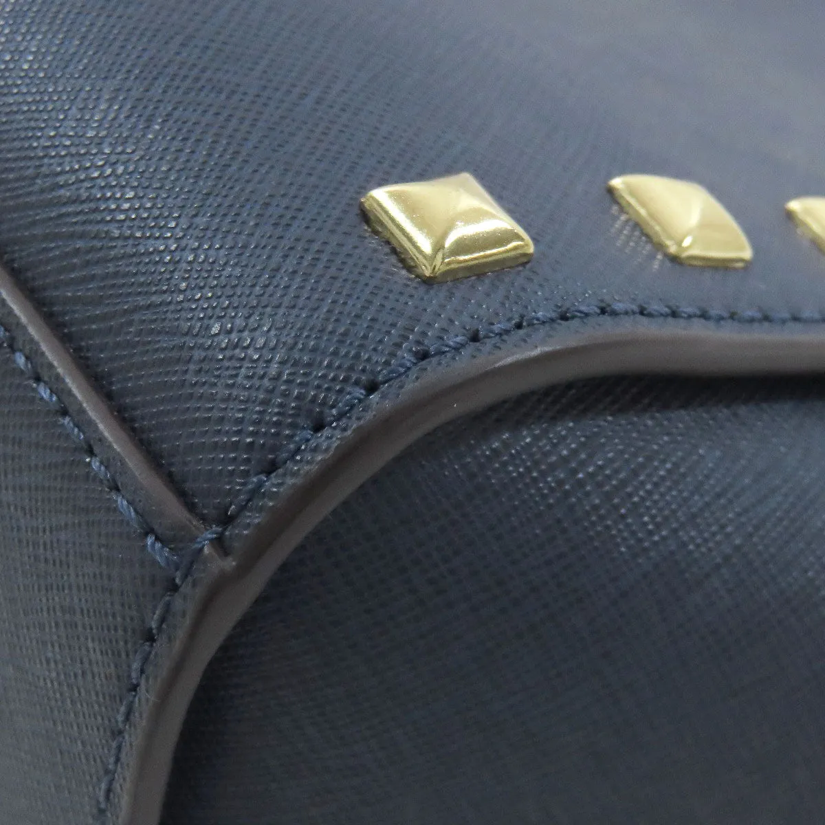 MICHAEL KORS Shoulder Bag PVC Navy Studs Women Used