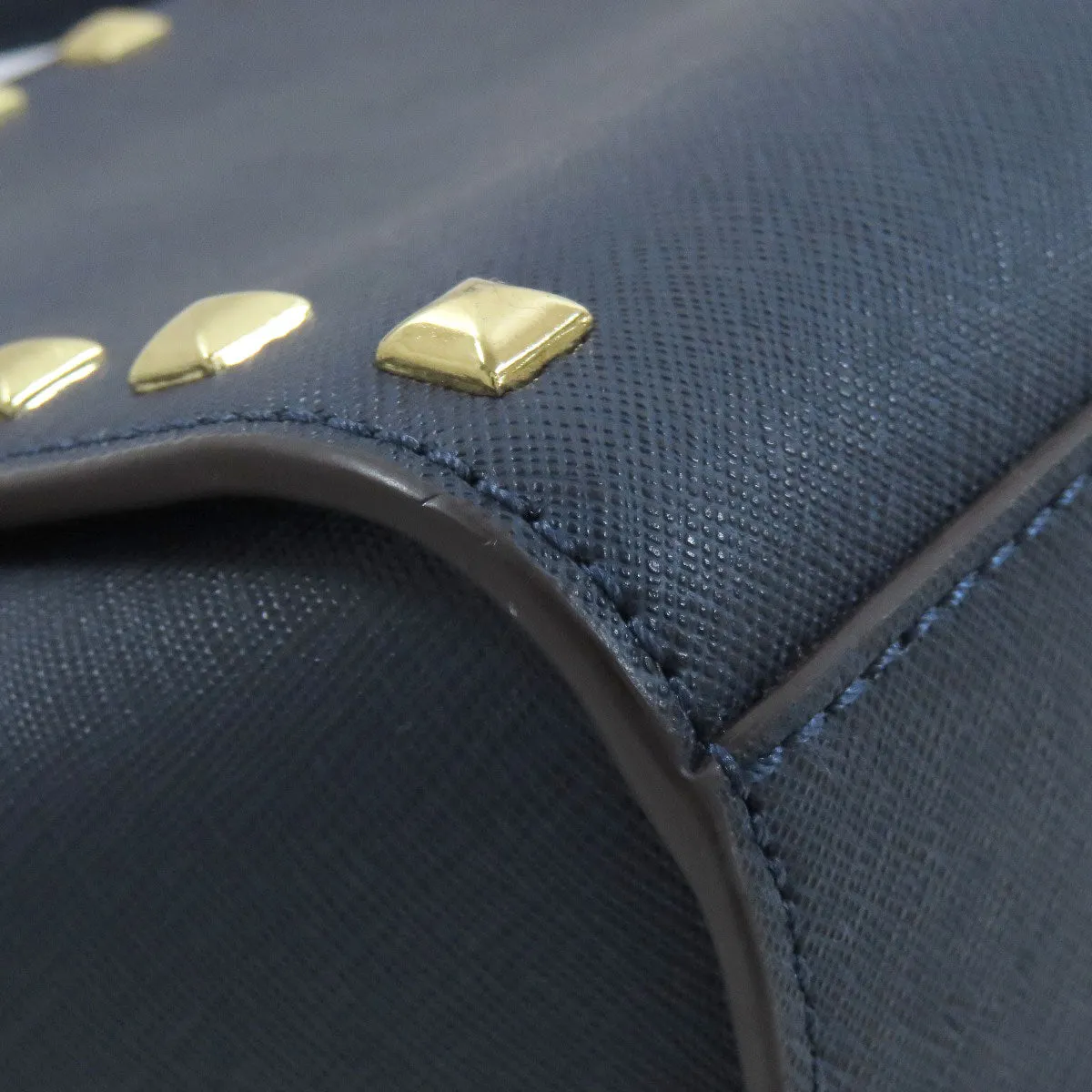 MICHAEL KORS Shoulder Bag PVC Navy Studs Women Used