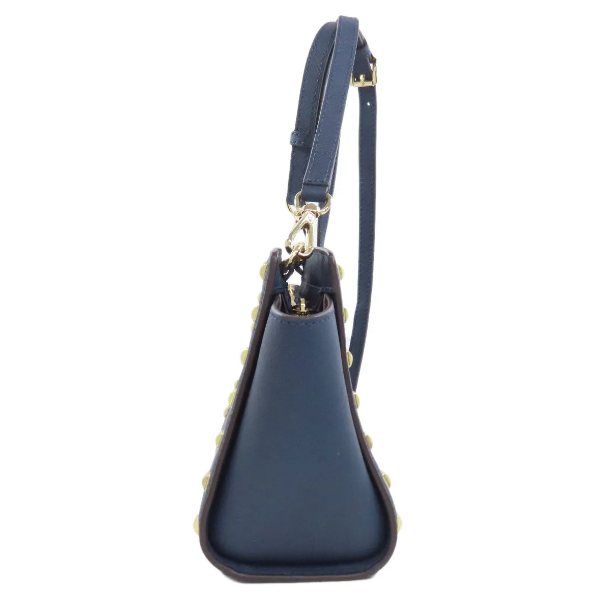 MICHAEL KORS Shoulder Bag PVC Navy Studs Women Used
