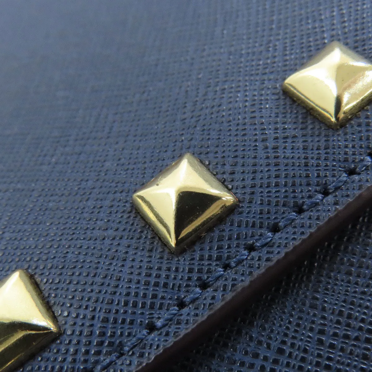 MICHAEL KORS Shoulder Bag PVC Navy Studs Women Used