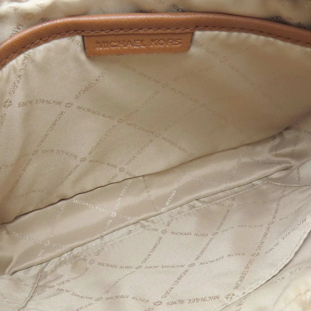 MICHAEL KORS Shoulder Bag PVC white MK signature Women Used