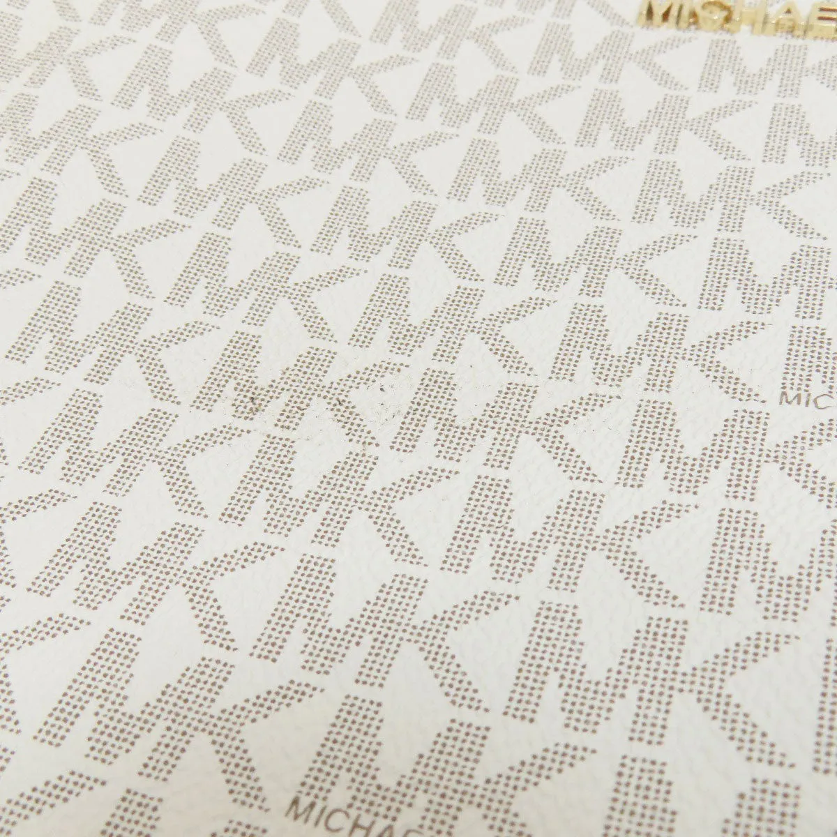 MICHAEL KORS Shoulder Bag PVC white MK signature Women Used