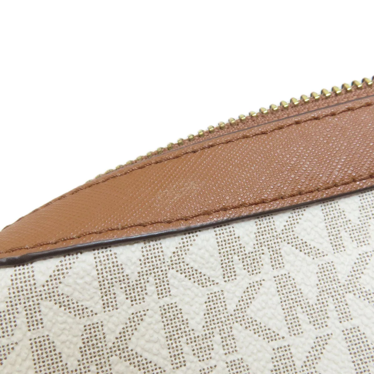 MICHAEL KORS Shoulder Bag PVC white MK signature Women Used