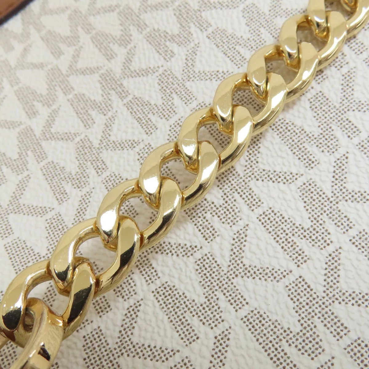 MICHAEL KORS Shoulder Bag PVC white MK signature Women Used