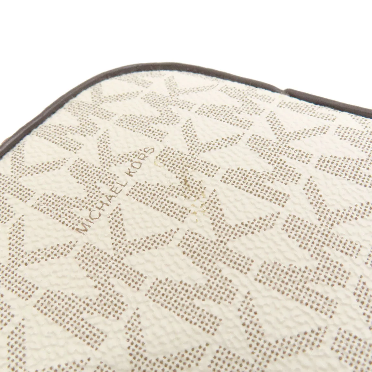 MICHAEL KORS Shoulder Bag PVC white MK signature Women Used