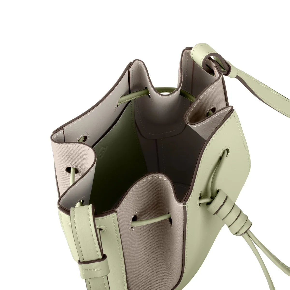 Mini Chantal Drawstring Leather Bag