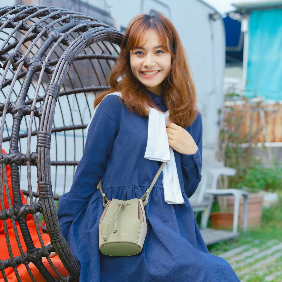 Mini Chantal Drawstring Leather Bag