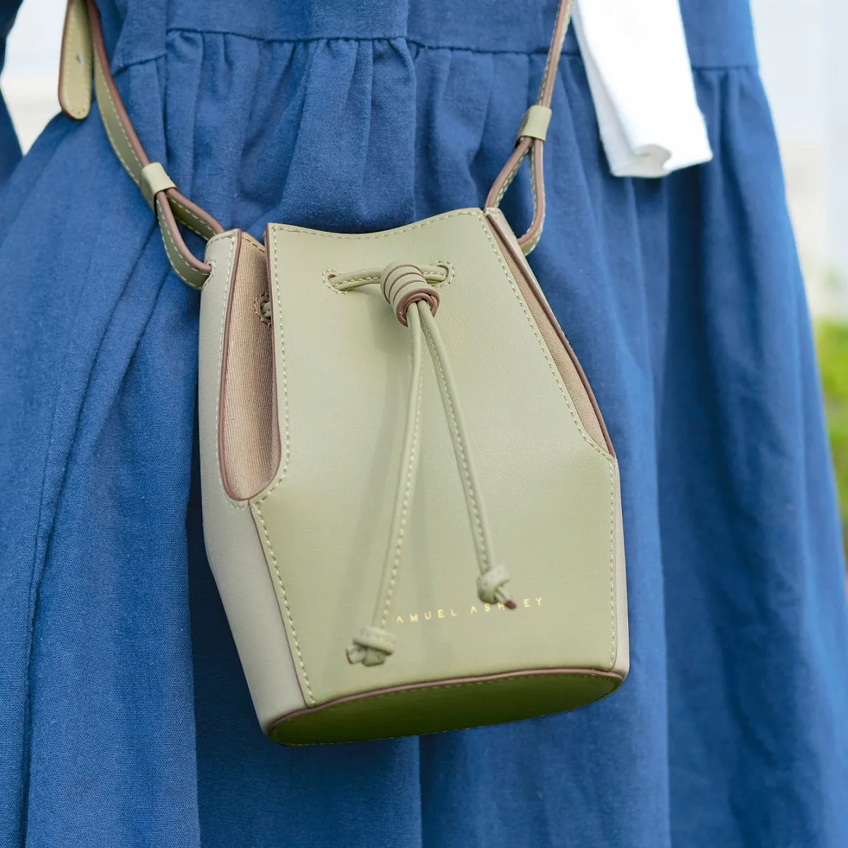 Mini Chantal Drawstring Leather Bag
