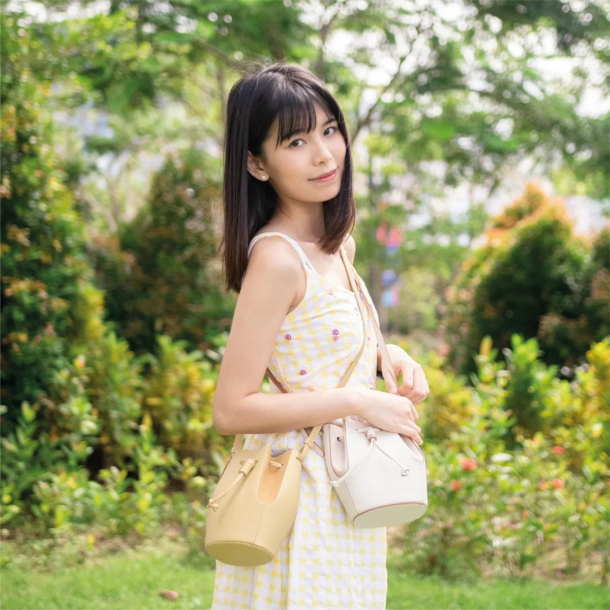 Mini Chantal Drawstring Leather Bag