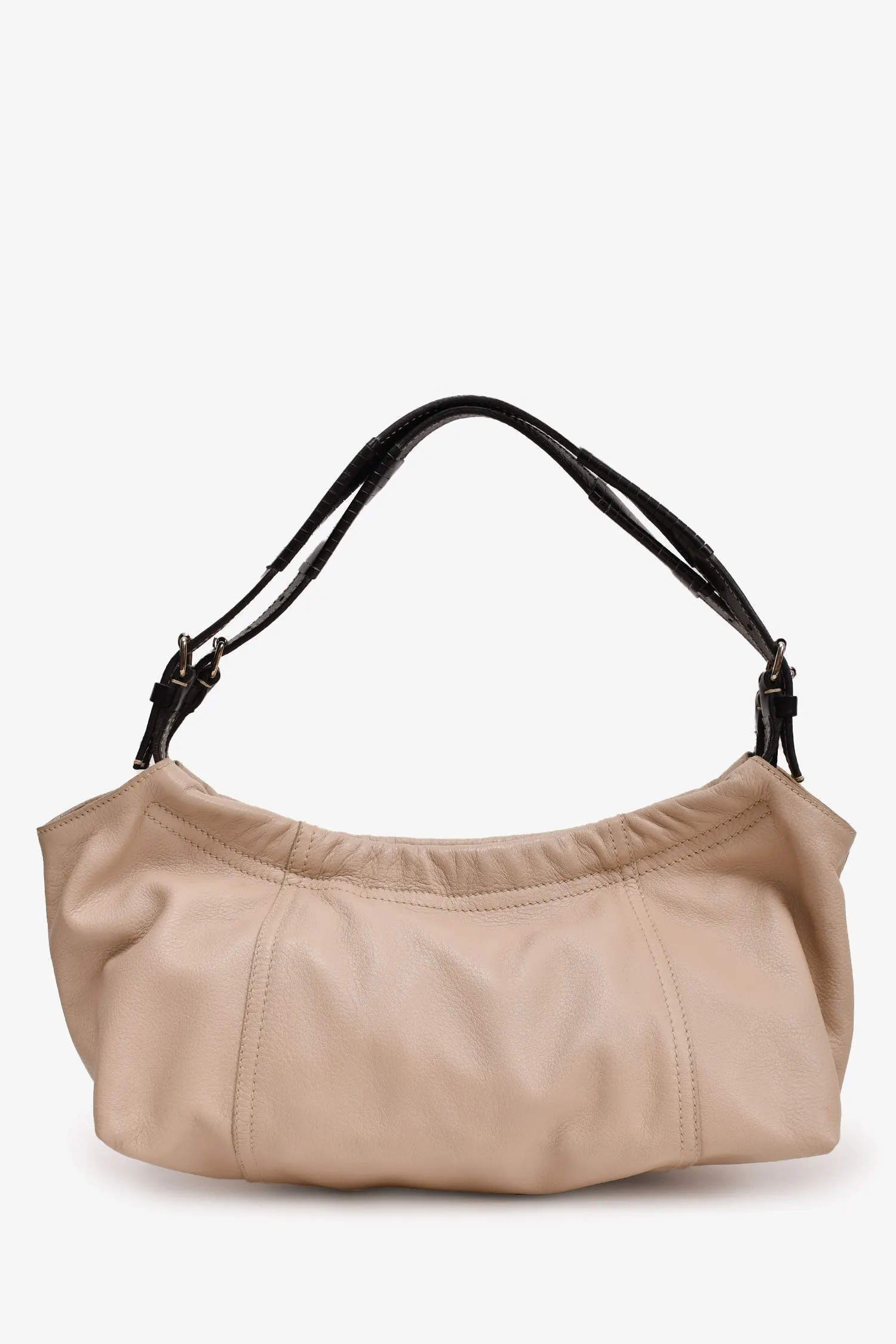 Miu Miu Vintage Cream Black Leather Shoulder Bag