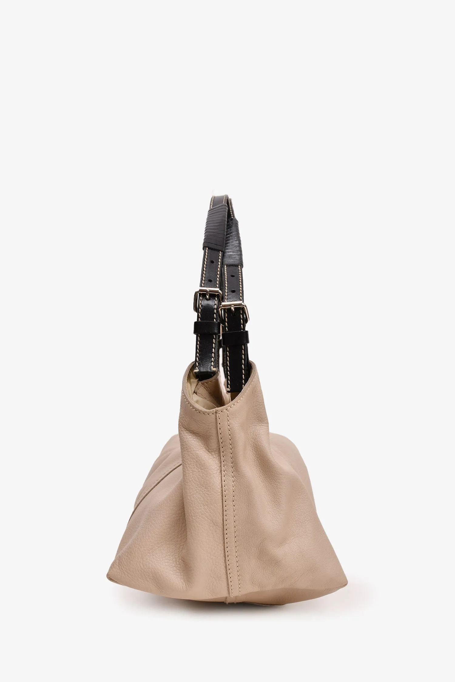 Miu Miu Vintage Cream Black Leather Shoulder Bag