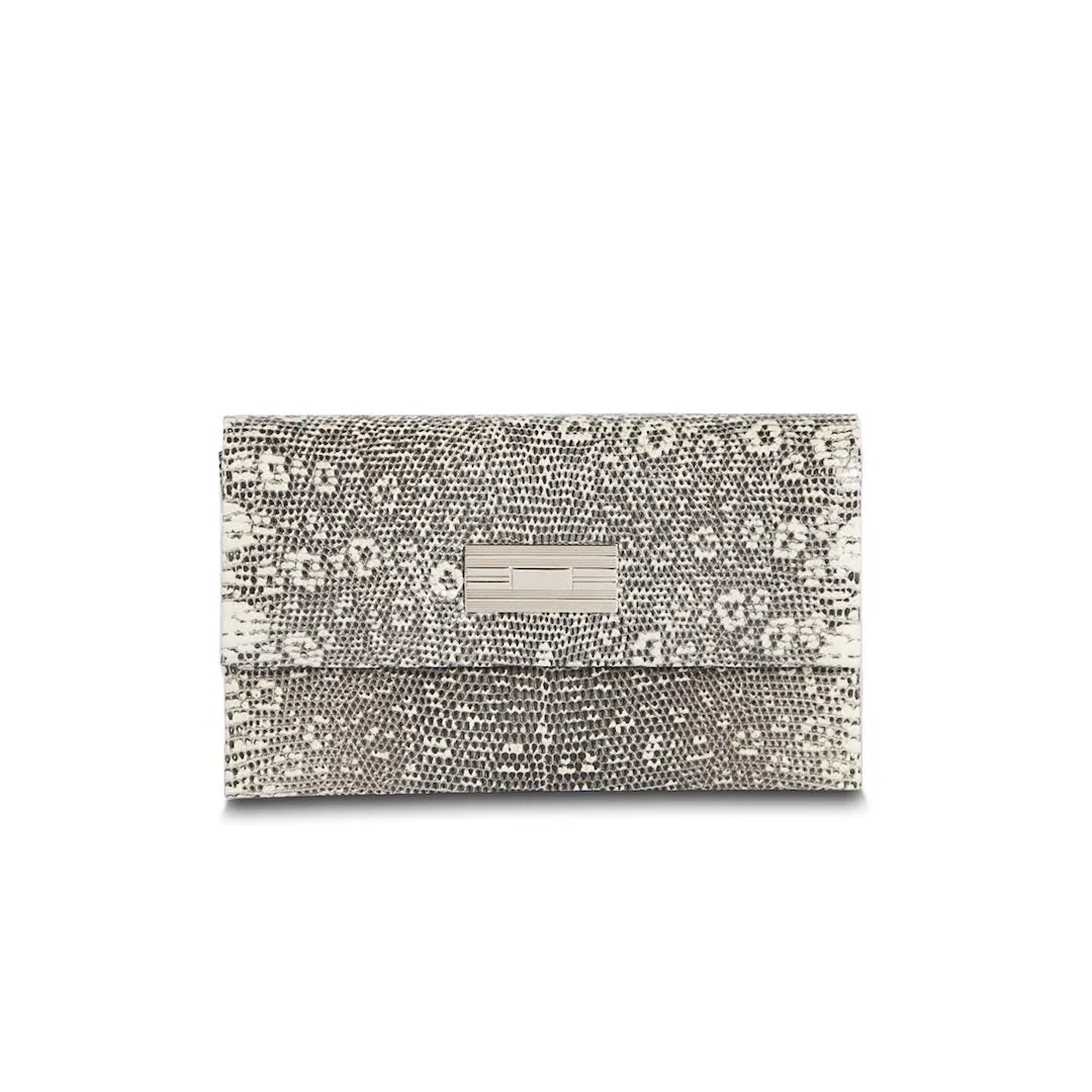 Monogram Clutch, Mini - Black and White Exotic Ring Lizard