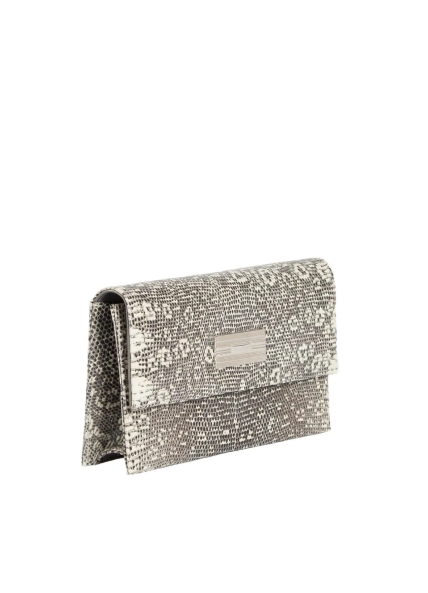 Monogram Clutch, Mini - Black and White Exotic Ring Lizard