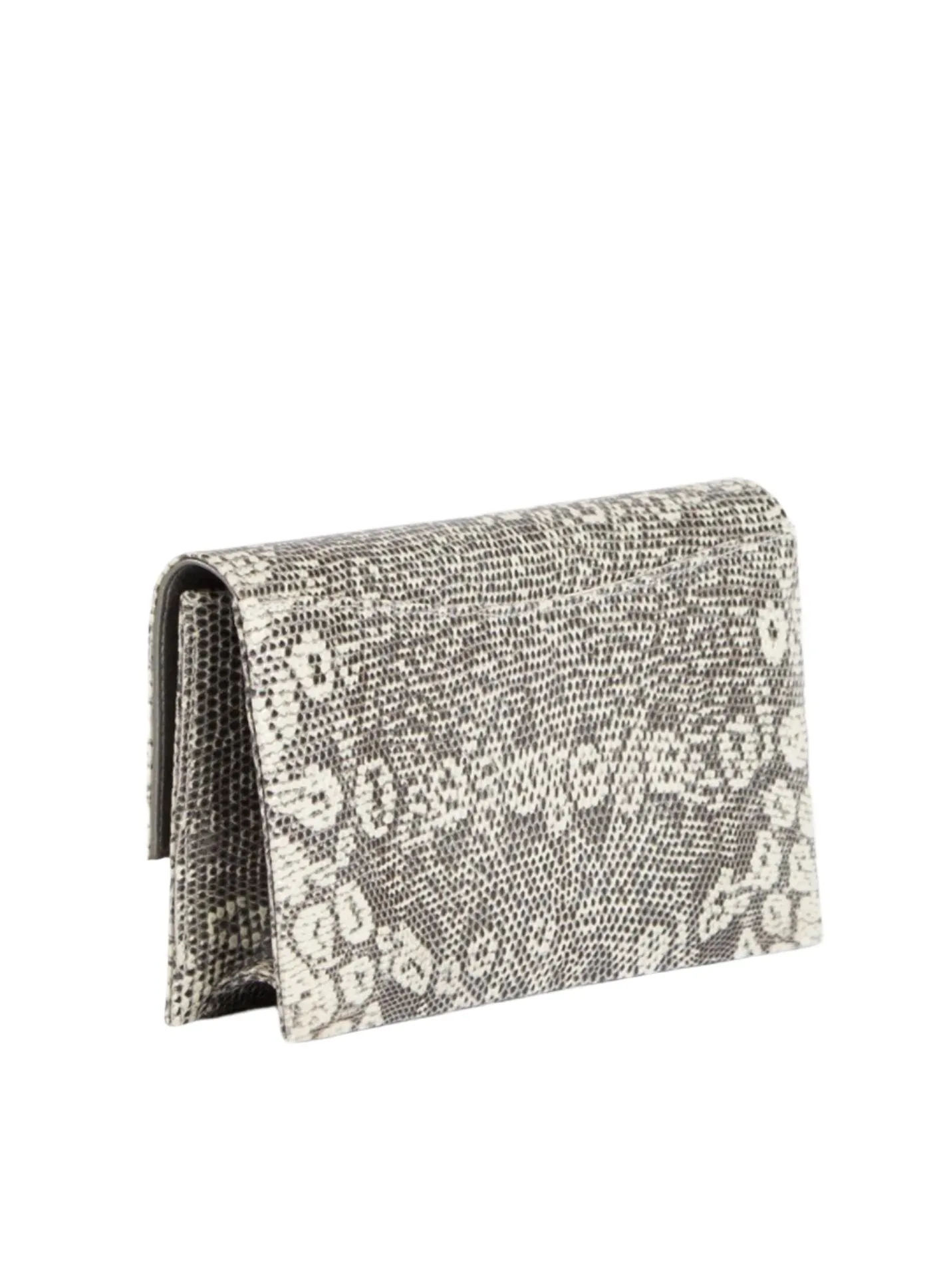 Monogram Clutch, Mini - Black and White Exotic Ring Lizard
