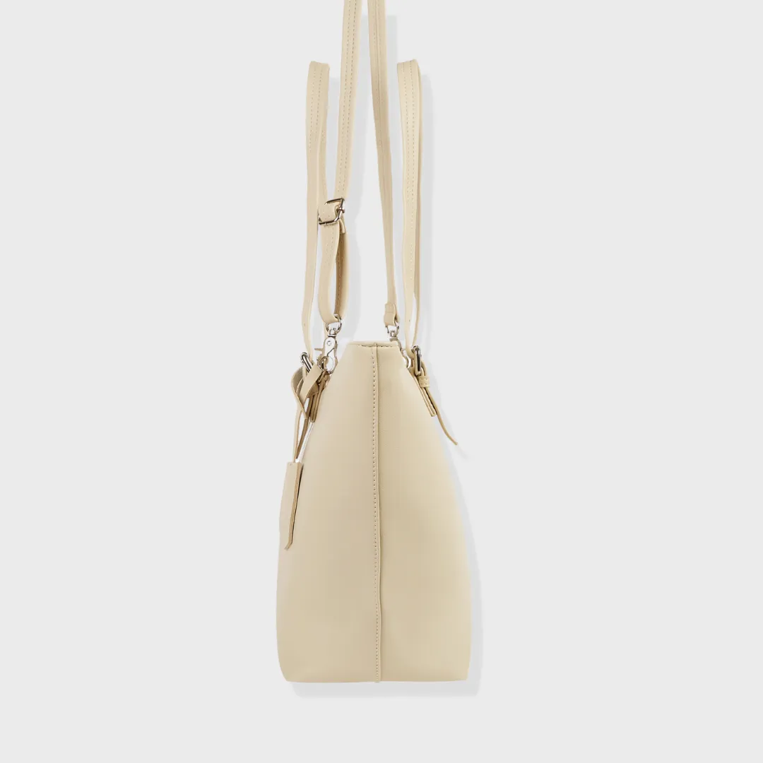 PORTO VEGAN LEATHER SHOULDER BAG CREAM