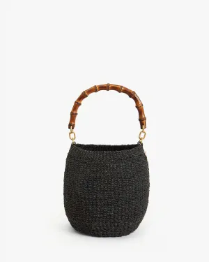 Pot De Miel W/ Bamboo Handle Handbags - Top Handle - Pot De Miel Black W/ Bamboo