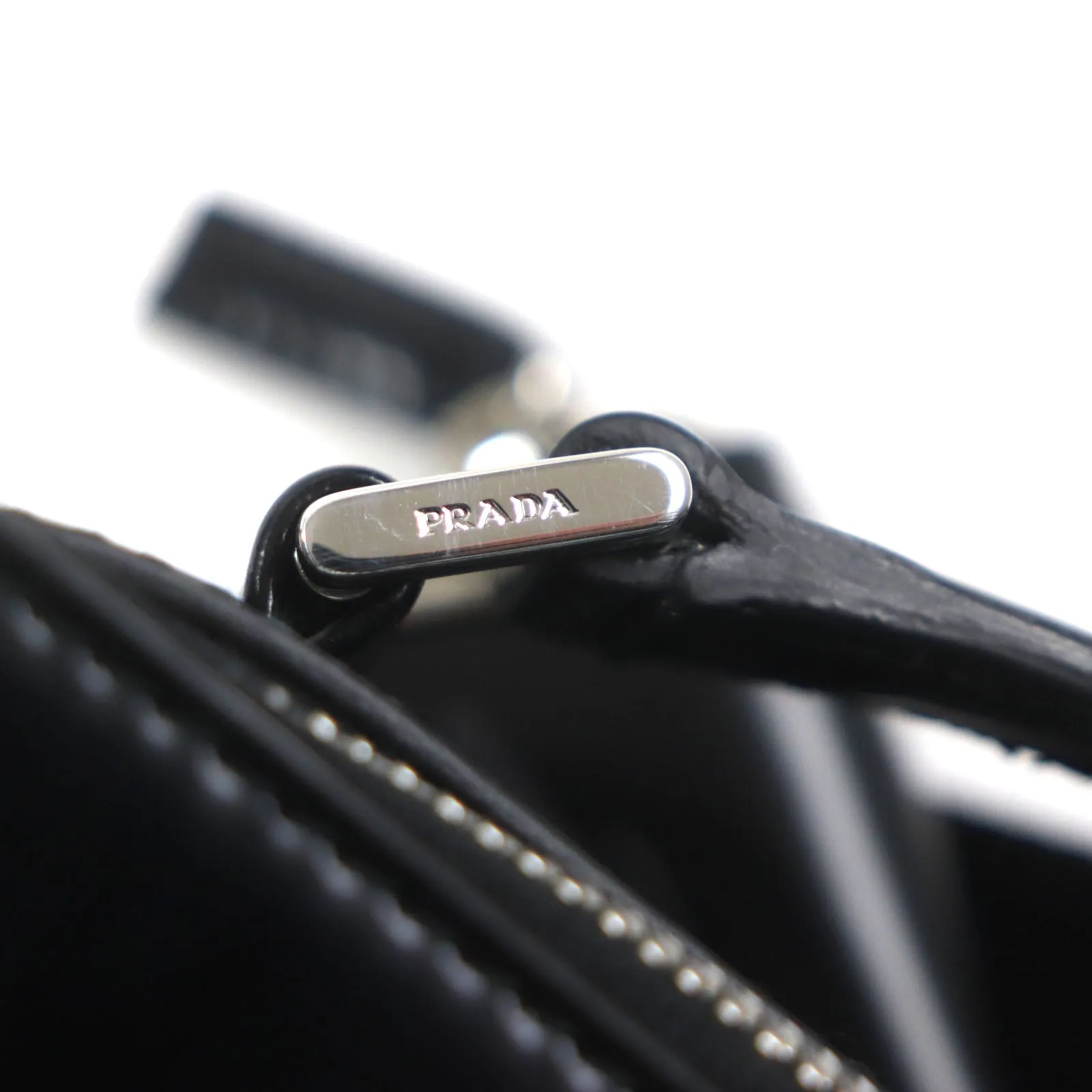 PRADA Shoulder Bag 2VH069 Main: Brushed leather black Brick mens Used