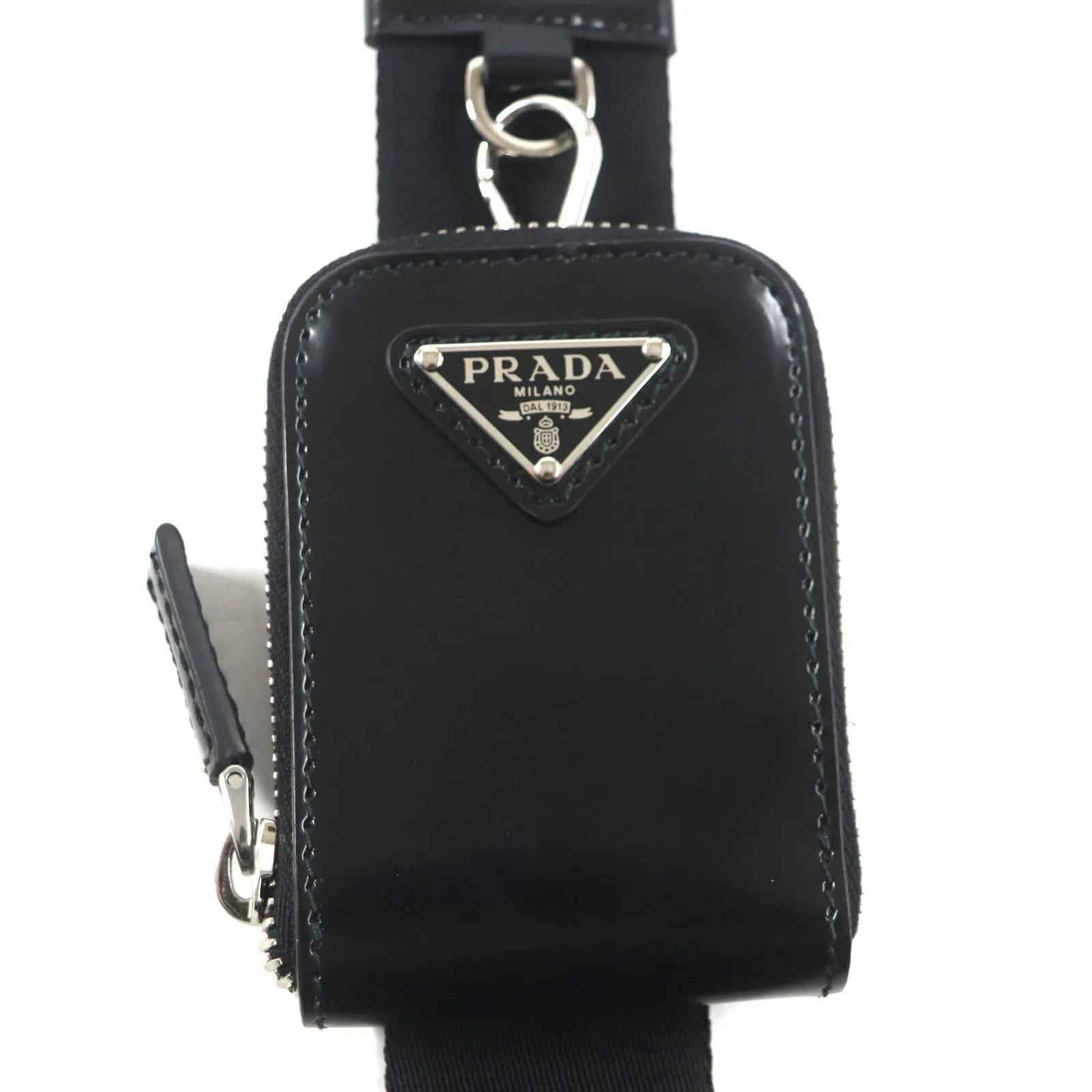 PRADA Shoulder Bag 2VH069 Main: Brushed leather black Brick mens Used