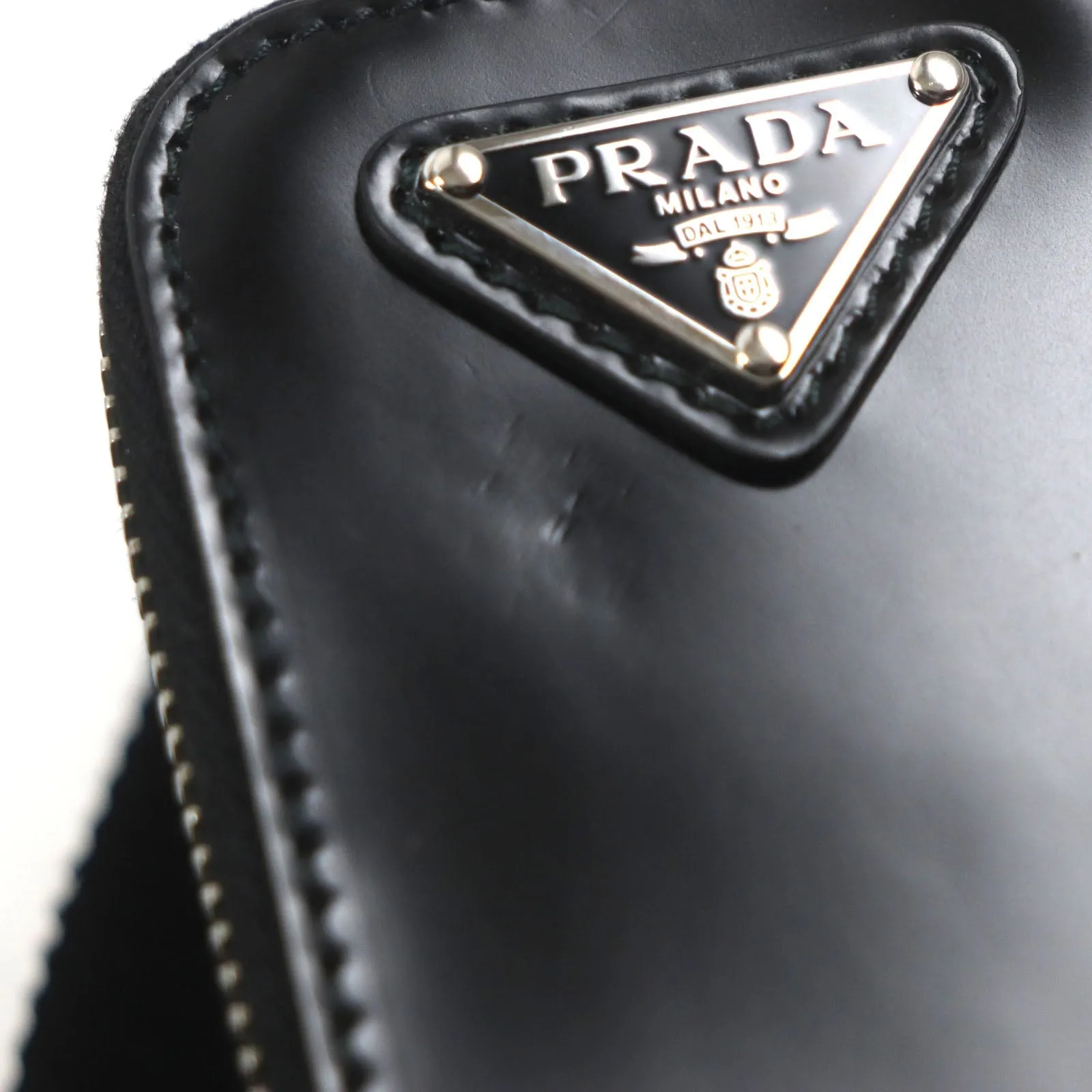 PRADA Shoulder Bag 2VH069 Main: Brushed leather black Brick mens Used