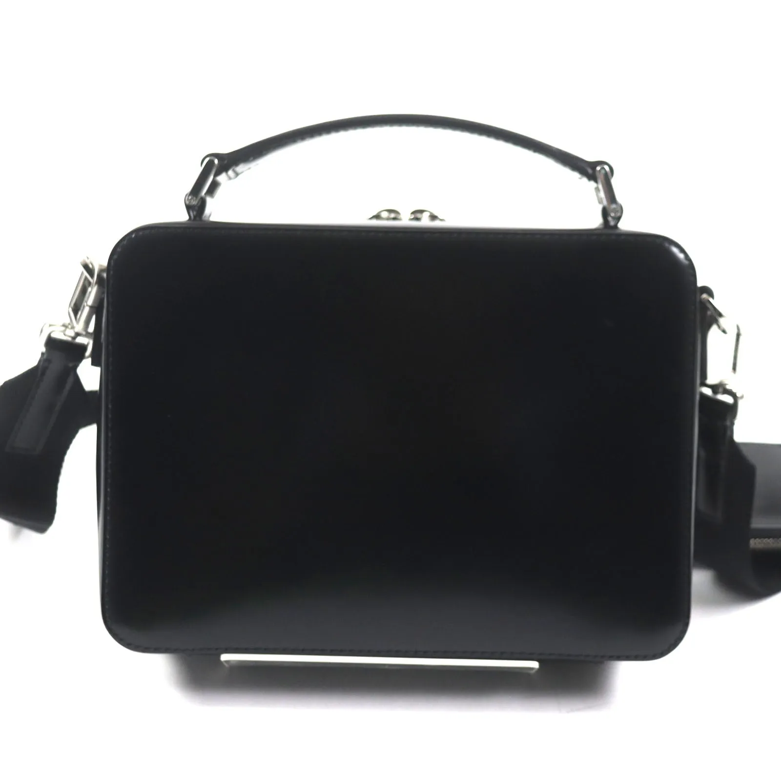 PRADA Shoulder Bag 2VH069 Main: Brushed leather black Brick mens Used
