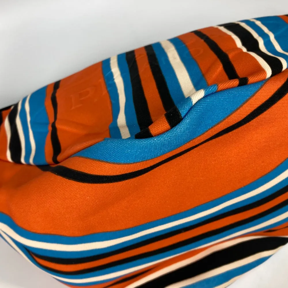 PRADA Shoulder Bag 2VY007 canvas Orange stripe Triangle Bayadere mens Used