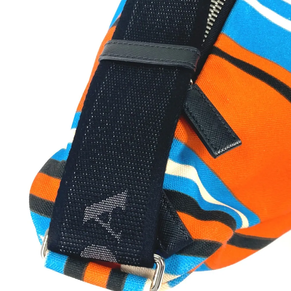 PRADA Shoulder Bag 2VY007 canvas Orange stripe Triangle Bayadere mens Used