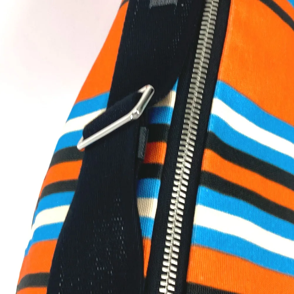 PRADA Shoulder Bag 2VY007 canvas Orange stripe Triangle Bayadere mens Used