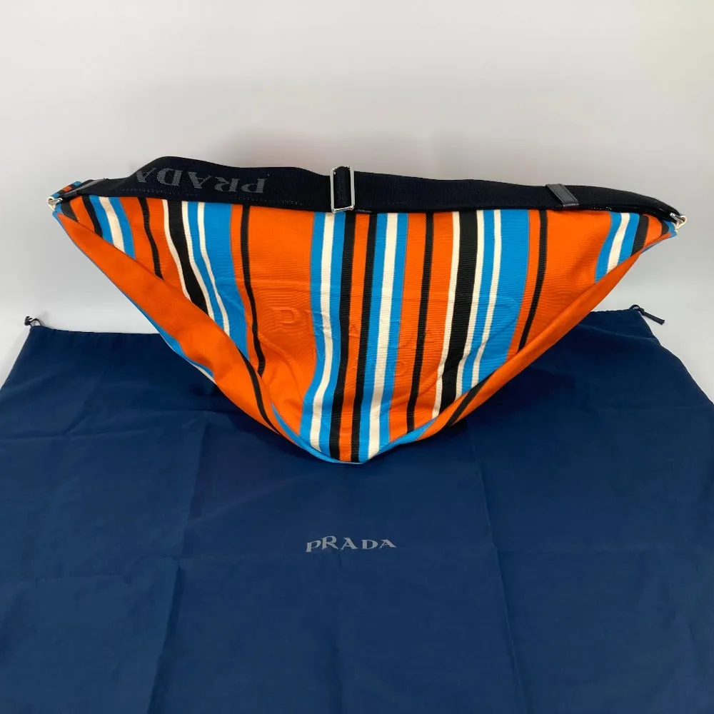 PRADA Shoulder Bag 2VY007 canvas Orange stripe Triangle Bayadere mens Used