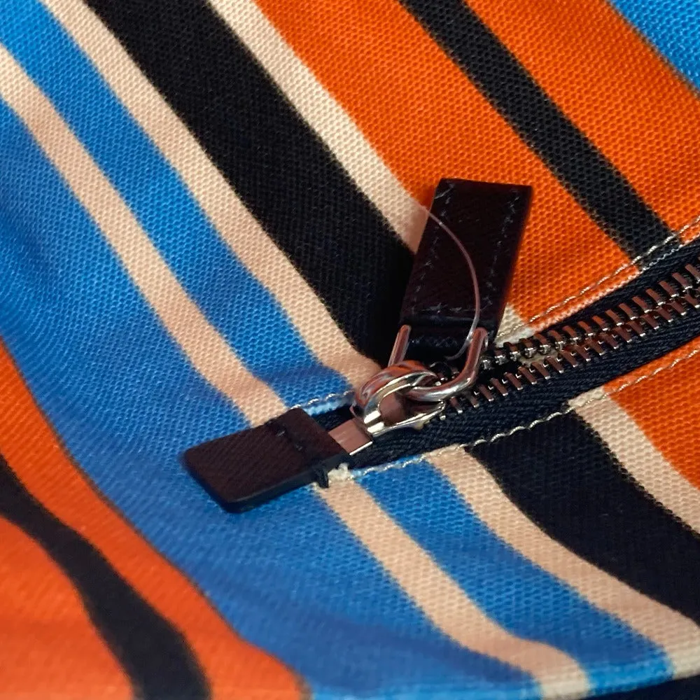 PRADA Shoulder Bag 2VY007 canvas Orange stripe Triangle Bayadere mens Used