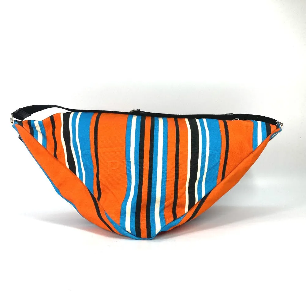 PRADA Shoulder Bag 2VY007 canvas Orange stripe Triangle Bayadere mens Used
