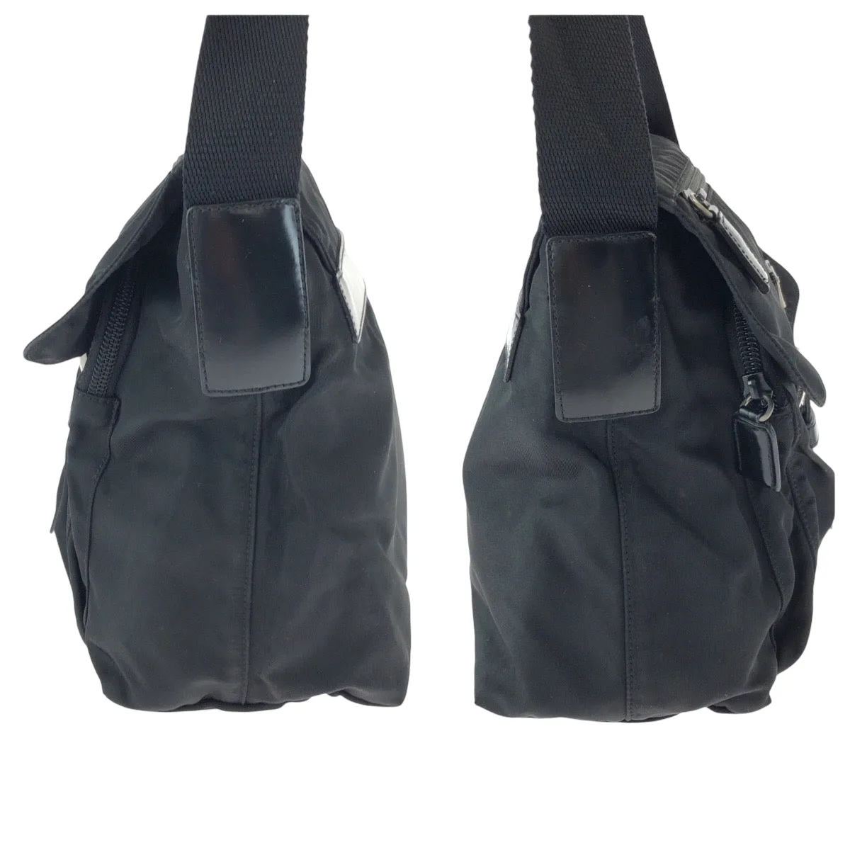 PRADA Shoulder Bag B5469F Nylon black Shoulder Bag pochette Test Triangle With logo Women Used