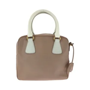 PRADA Shoulder Bag leather Pink White Gold Metal Shoulder Bag Handbag 2way Safiano Women Used