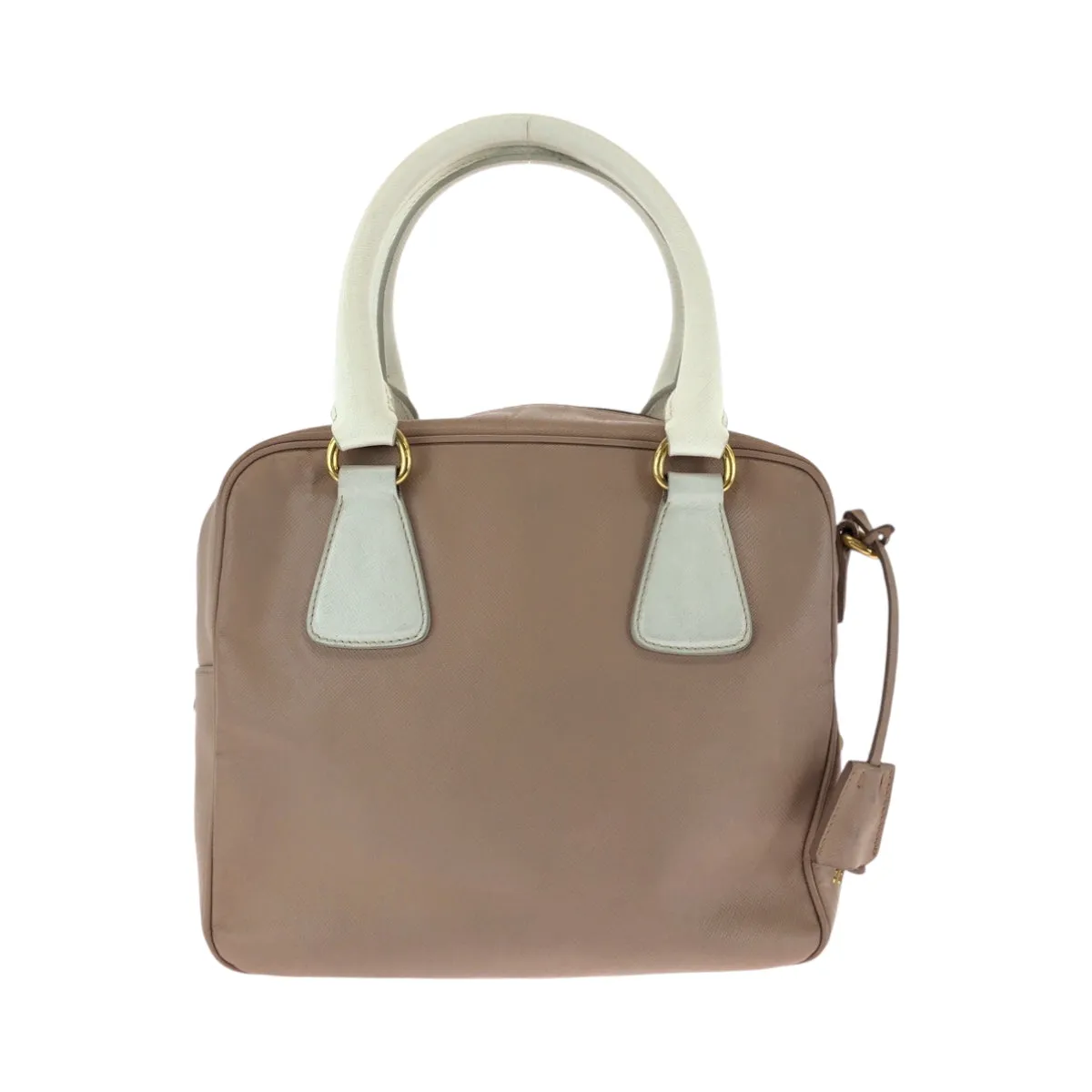 PRADA Shoulder Bag leather Pink White Gold Metal Shoulder Bag Handbag 2way Safiano Women Used
