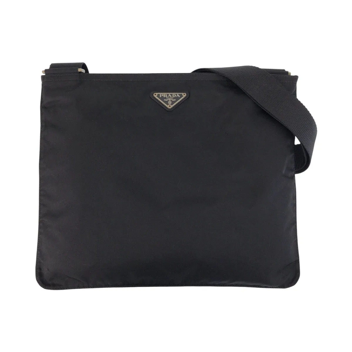 PRADA Shoulder Bag Nylon black Shoulder Bag Messenger bag Test Triangle With logo Women Used