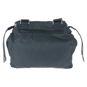 PRADA Shoulder Bag Nylon Black SilverMetal Crossbody Shoulder Bag Pochette Test Triangle With logo Women Used
