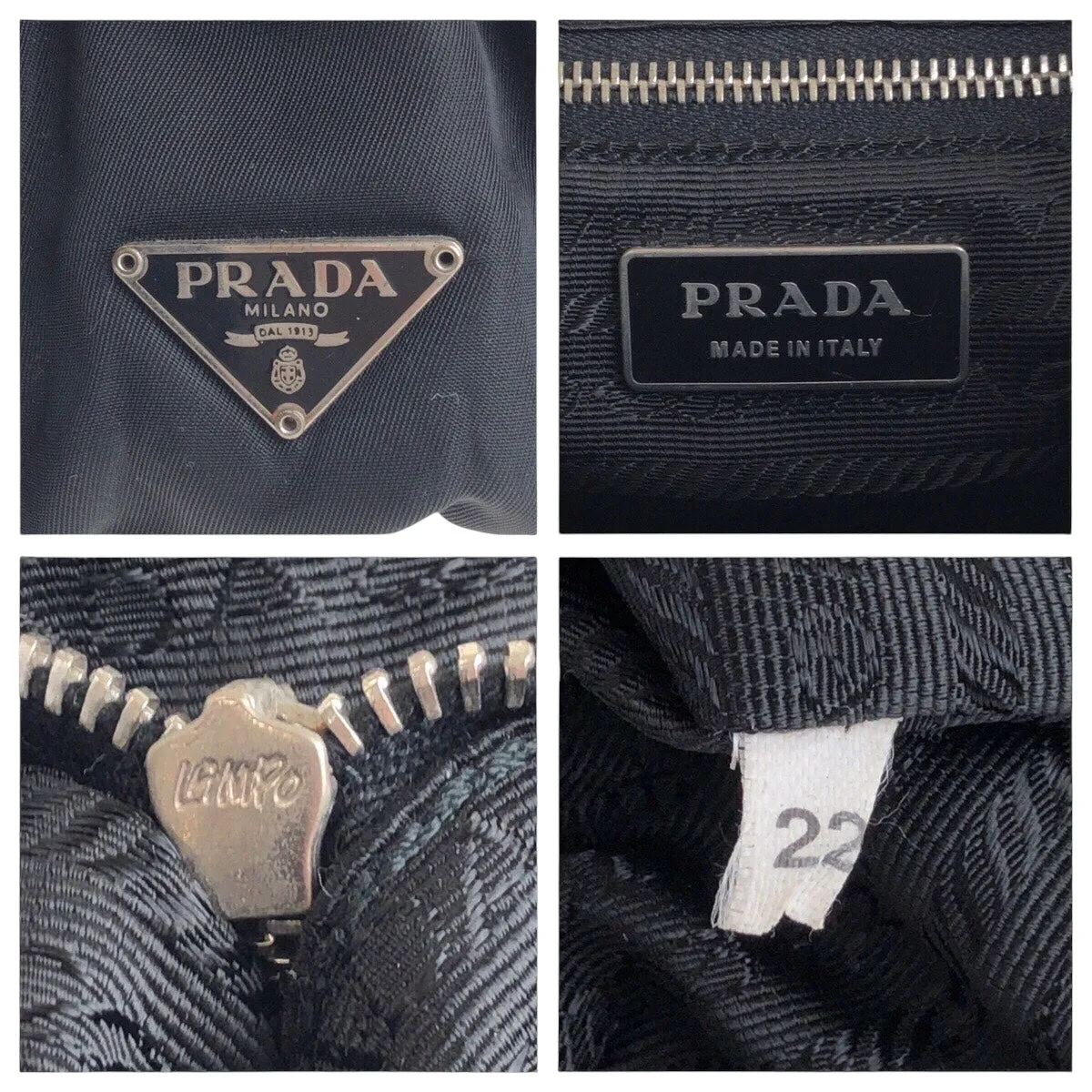 PRADA Shoulder Bag Nylon Black SilverMetal Shoulder Bag accessory pouch Test Triangle With logo Women Used