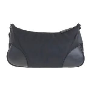 PRADA Shoulder Bag Nylon Black SilverMetal Shoulder Bag accessory pouch Test Triangle With logo Women Used